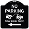 Signmission No Parking Tow-Away Zone W/ Left Arrow Heavy-Gauge Aluminum Sign, 18" x 18", BW-1818-23607 A-DES-BW-1818-23607 - alternate 1